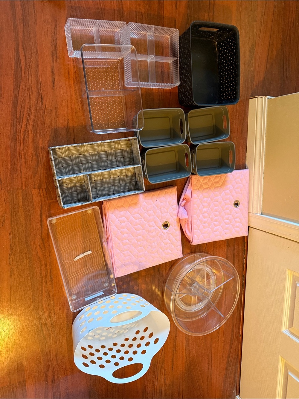 Home Storage & Organization Set - Pink and Clear Multi-Bin Organizer Collection